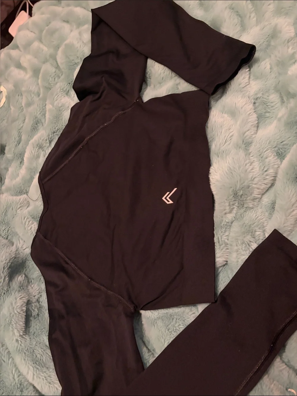 Oner Active Black crop top with Subtle Logo